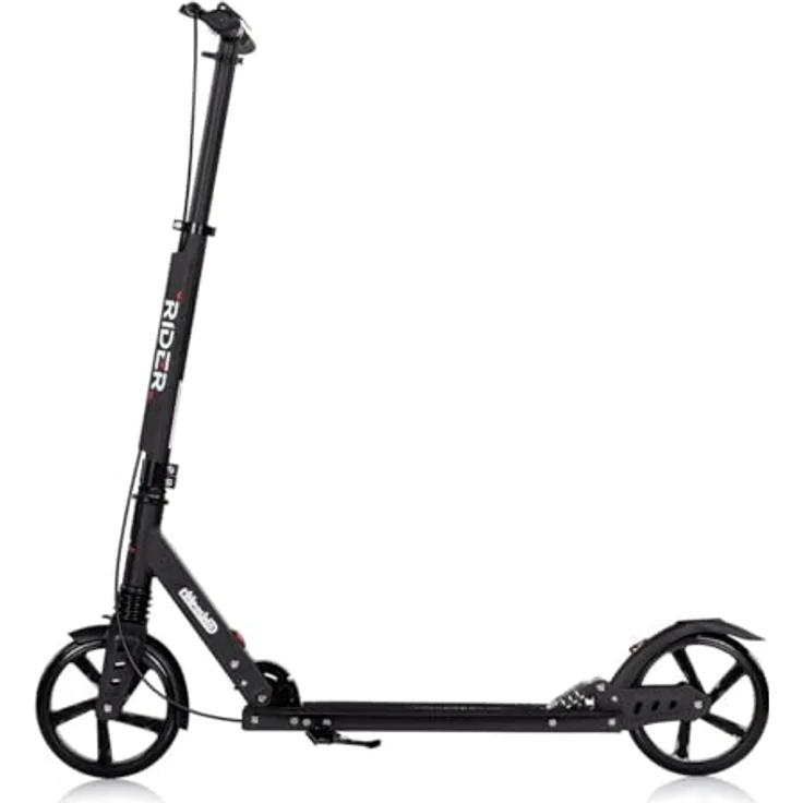 Chipolino Rider Kinderroller, klappbar, höhenverstellbar mit Stoßdämpfern, PU-Räder, schwarz, für Kinder ab 8 Jahren – Bild 3