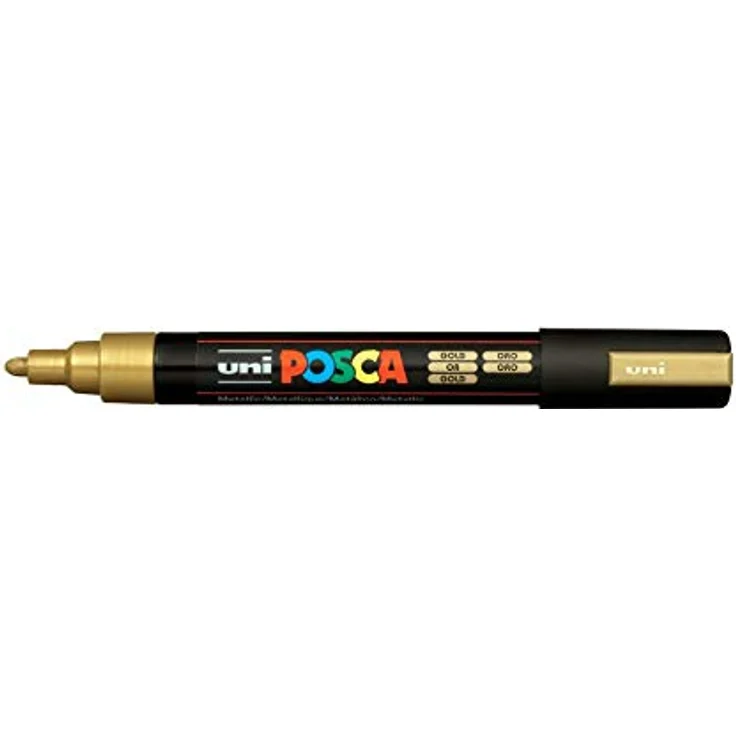uni-ball 182520 - POSCA Marker mit mittelfeiner Rundspitze, 8er Set, Metallic – Bild 4