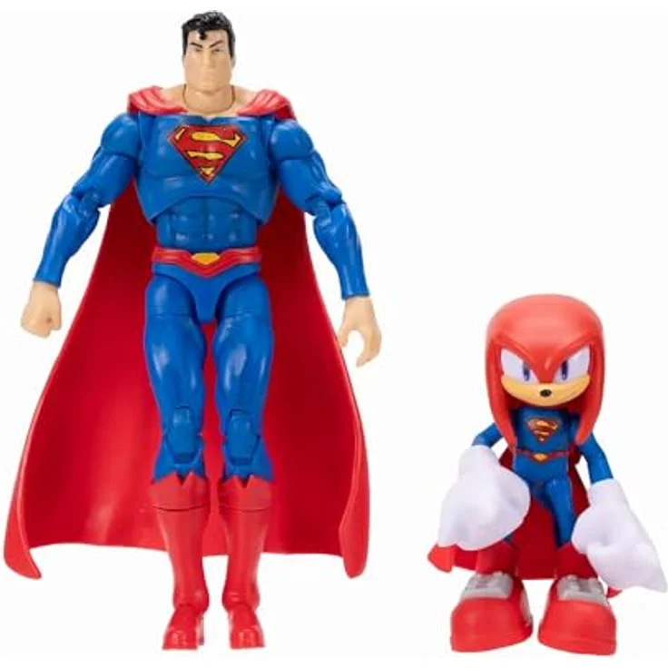 Sonic The Hedgehog DC x Sonic Knuckles als Superman Actionfiguren, Multipack mit 6,35 cm Knuckles und 12,7 cm Classic Superman, detailreiche Sammelfiguren mit 5 und 27 Gelenkpunkten – Bild 2