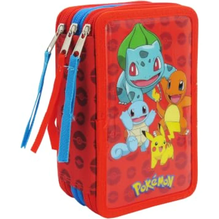 CYPBRANDS Pokémon-Federmäppchen, 3-stöckig mit 39 Teilen, Mehrfarbig, offizielles Produkt – Bild 1