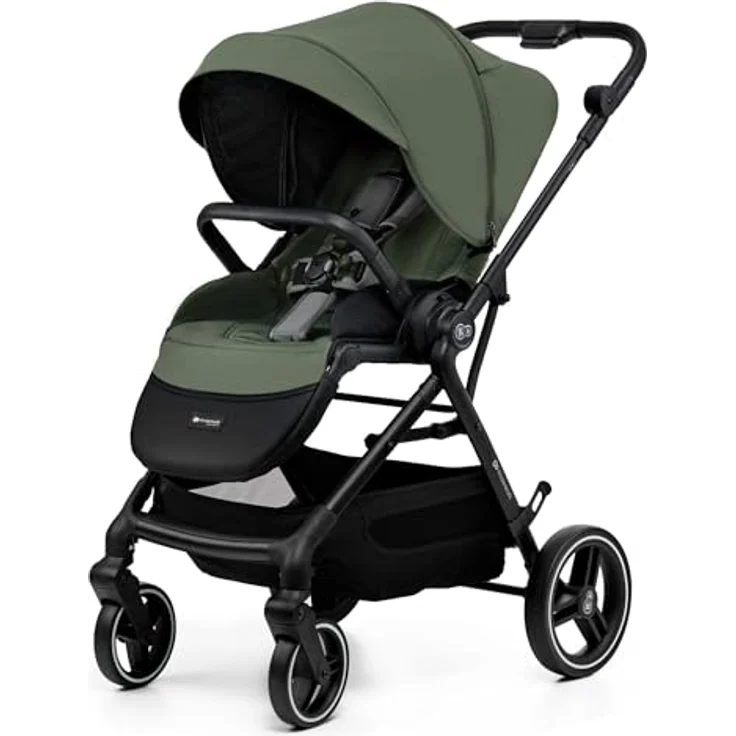 Kinderkraft YOXI Kinderwagen, Buggy für Kinder von Geburt bis 22 kg, einfach zusammenklappbar, undurchdringliche Räder, wasserdicht, UPF50+, Korb bis 5 kg, Grün – Bild 5