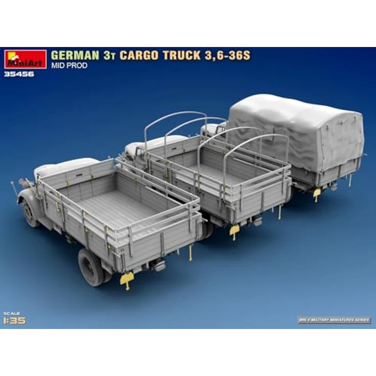 MiniArt 1:35 Dt. 3t Cargo Truck 3,6-36S, Detaillierter Modellbausatz mit fotogeätzten Teilen und historischen Abziehbildern – Bild 5