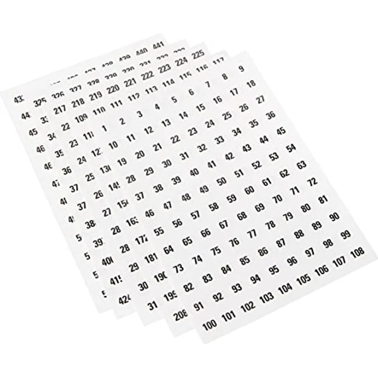HERMA 4128 Zahlen Aufkleber schwarz 1-540 rund, selbstklebend, klein, matt, 540 Stück, Ø 8 mm, weiß – Bild 4