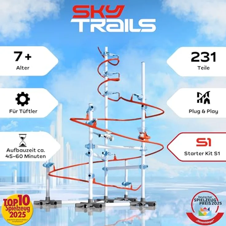 Sky Trails 71969 Starter Kit, flexible Kugelbahn mit actionreichen Parcours, für Kinder ab 7 Jahren – Bild 2