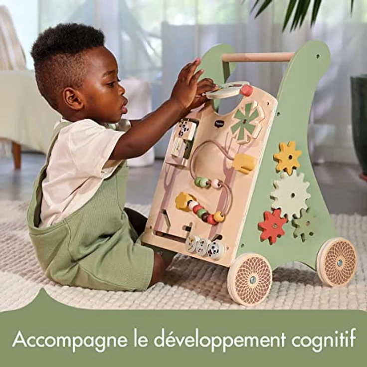 Tiny Love Holz Baby Lauflernwagen, 2-in-1 Activity Baby Lauflernhilfe, 12 interaktive Aktivitäten, motorische Fähigkeiten, kognitive Entwicklung, natürliches Design, 18+ Monate, Boho Chic - Preisvergleich – Bild 3