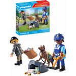 PLAYMOBIL 71731 Spurensuche mit Hund, Action Heroes Set mit Polizisten und Schäferhund