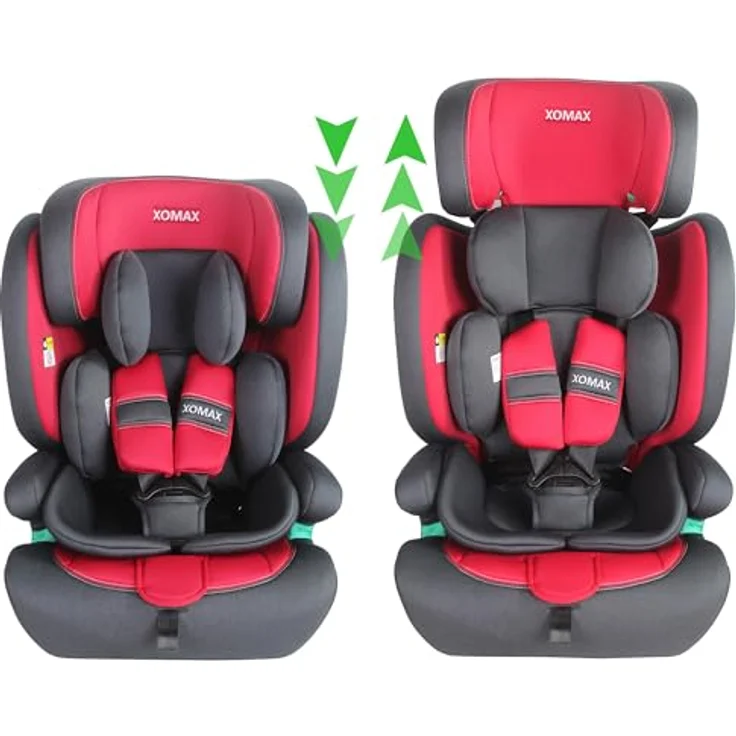 XOMAX LM238 Autokindersitz, ISOFIX, für Kinder 9-36 kg, anthrazit-rot, verstellbar und waschbare Bezüge – Bild 3