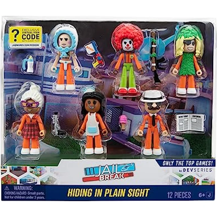 Jazwares Roblox Jailbreak Figuren-Set, 6 bewegliche Actionfiguren mit Zubehör und Spielcode - CRS0059 – Bild 3
