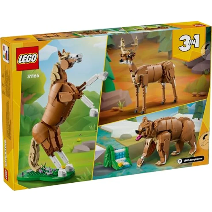 LEGO Creator 3in1 Prächtiges Ross, Tierfigur zum Bauen, verwandelt in Bär oder Hirsch, ab 9 Jahren, 31166 – Bild 4