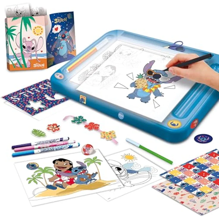 Lisciani Disney Stitch Zeichenschule mit Licht-Tisch, A4 Leuchttisch, inklusive Schablonen und Duft-Stiften, für Kinder ab 5 Jahren – Bild 2