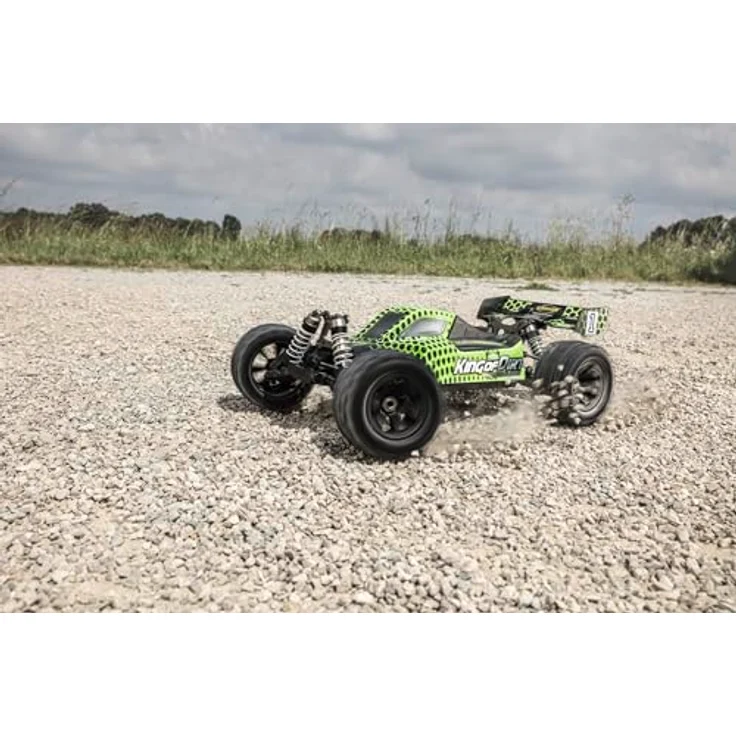 Carson 1:8 King of Dirt Buggy 2.0 RTR - Brushless, 2x Lipo Akkus und Ladegerät in Grün – Bild 4