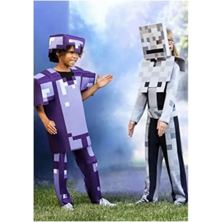 Minecraft Skeleton Classic Kinder-Kostüm M, Overall mit abnehmbaren Schulterteilen und Charaktermaske, geeignet für 7-8 Jahre (127-136 cm) – Bild 5