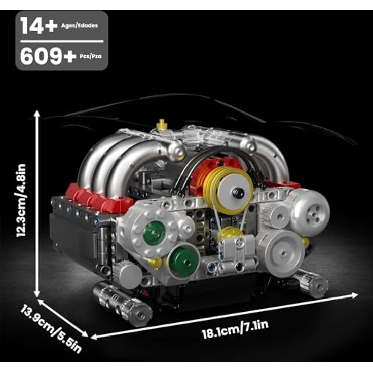 Mould King 10193, Boxer Motor Zylinder Bausatz, 609 Teile, detailgetreue Nachbildung mit dynamischem Bewegungsprinzip – Bild 2