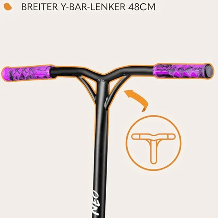 Lionelo WHIZZ Stunt Scooter, ABEC-9 Kugellager, Aluminium Deck, HIC Kompressionssystem, 110mm Rollen, breiter T-Rohr Lenker, Flex Fender MN Steel Bremse, einzigartiges Design, blau – Bild 3