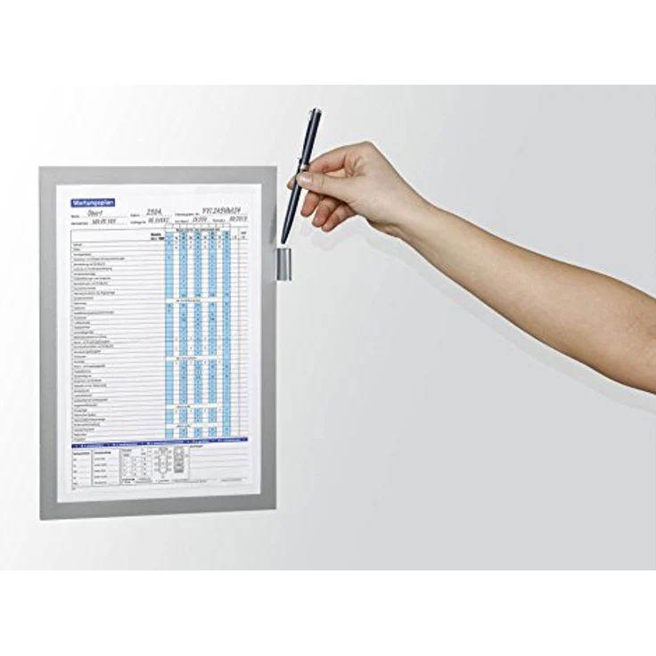 Durable Info-Rahmen Duraframe Magnetic Note (A4, offener Magnetrahmen mit Stifthalter), 1 Stück, silber, 498923 – Bild 4