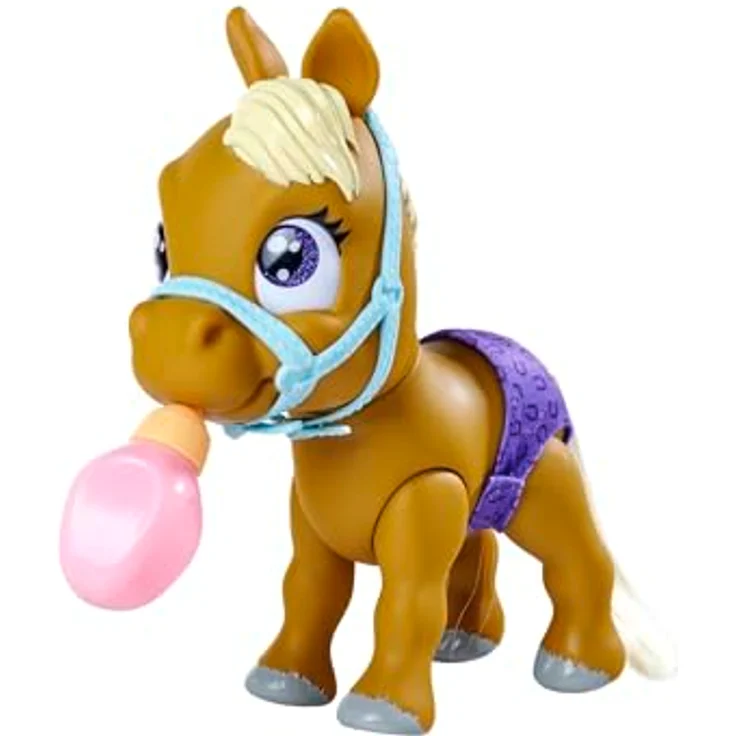 Simba 105950009 - Pamper Petz Pony, 24cm Spielzeug Pferd mit Trink- und Nässfunktion, Fohlen, kämmbarer Schweif, Color Change, Tierbaby mit Windel, 11 Überraschungen, für Mädchen und Jungen ab 3 Jahre – Bild 2