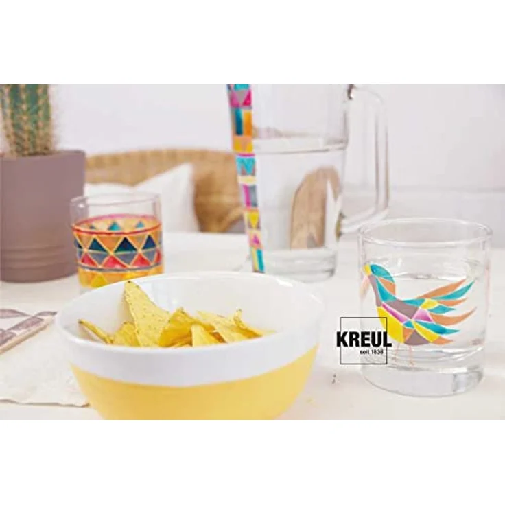 KREUL 16295 - Glass & Porcelain Clear flieder, im 20 ml Glas, transparente Glas- und Porzellanmalfarbe auf Wasserbasis, schnelltrocknend, glasklar – Bild 2