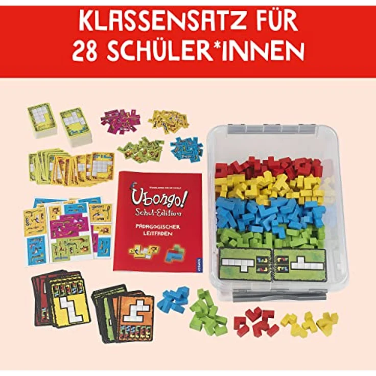 Kosmos 682880 Ubongo - Schuledition, Klassensatz für 28 Kinder, Klassenstufe 1-6, spielerisch Mathe lernen, geometrische Formen, räumliches Denken – Bild 2