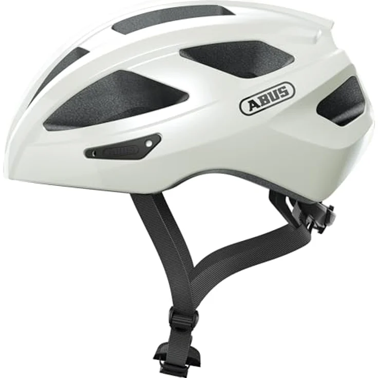ABUS Rennradhelm Macator - sportiver Fahrradhelm für Einsteiger - auch für Zopfträger/-innen - für Damen und Herren - Weiß Glänzend, Größe L – Bild 2