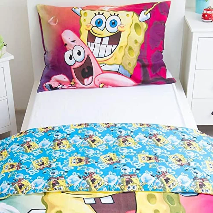 Jerry Fabrics Spongebob SBOB19BS049 Kinderbettwäsche Sponge Bob Schwammkopf, 2 Stück, 140x200 cm + 70x90 cm – Bild 4