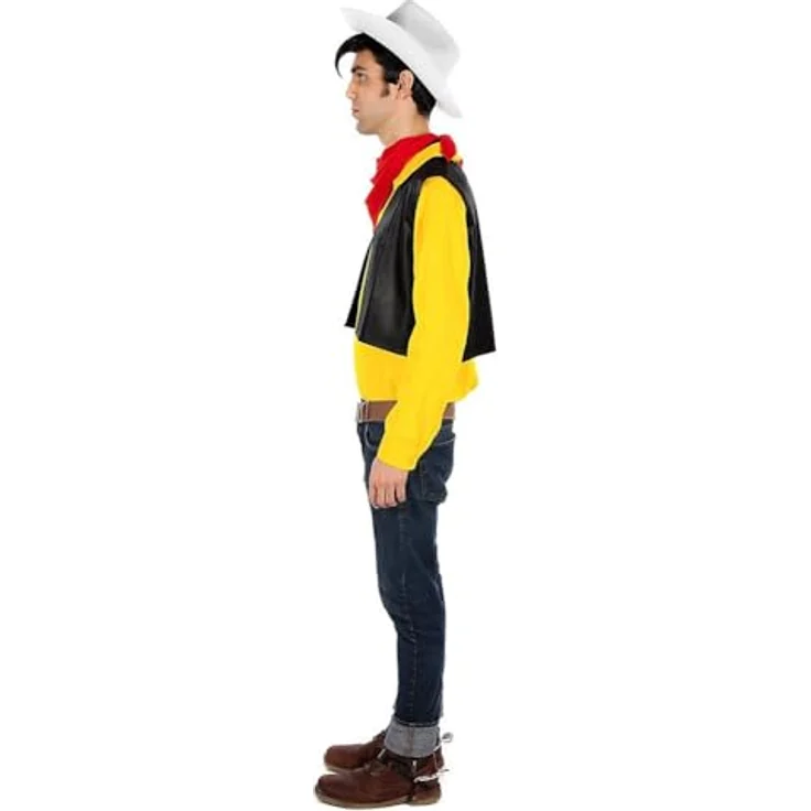 Maskworld Lucky Luke Kostüm Herren Schwarz M, 100% Polyester, inkl. Hemd, Weste, Pistolenholster – Bild 4