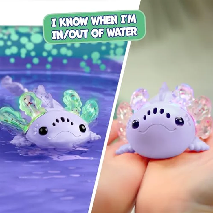 Fingerlings Interaktives Baby Axolotl Auggie, lila, schwimmt, leuchtet auf und singt Lieder – Bild 5