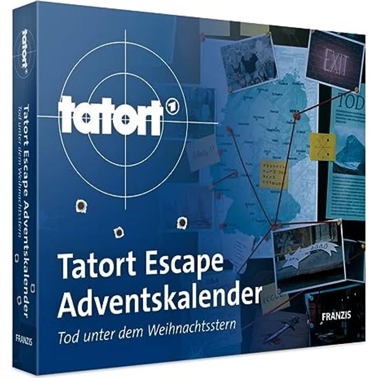 FRANZIS 67197 - Tatort Adventskalender, Tod unter dem Weihnachtsstern, Escape Room Adventskalender mit 24 spannenden Rätseln für die Adventszeit – Bild 1