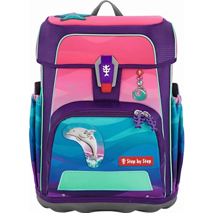 Step by Step CLOUD OCEAN Schulranzen-Set Dolphin Lana 5-tlg., ergonomisches Design, reflektierende Applikationen, blau – Bild 2
