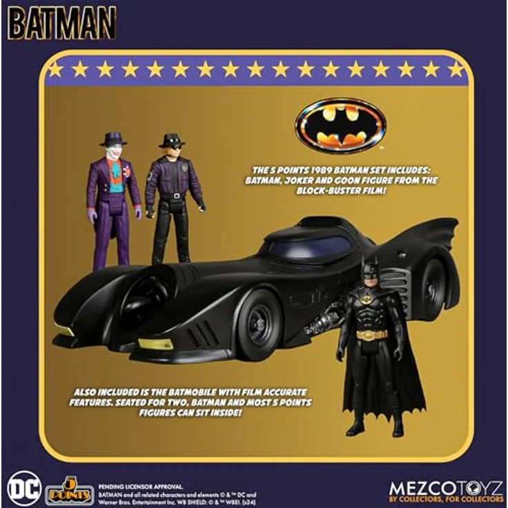 MEZCO Batman (1989) 5 Points Fahrzeug Batmobile, Sammelfigur mit detaillierter Verarbeitung – Bild 7