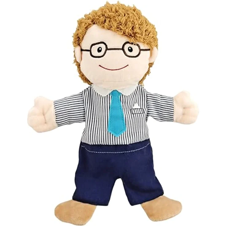 LOMTRATS Familien-Handpuppen, 30 cm große Puppen für Geschichtenerzählen und Unterricht, inklusive Opa, Oma, Vater, Mutter, Tochter, Sohn, aus weichem Plüsch, ideal als Geburtstagsgeschenk – Bild 1