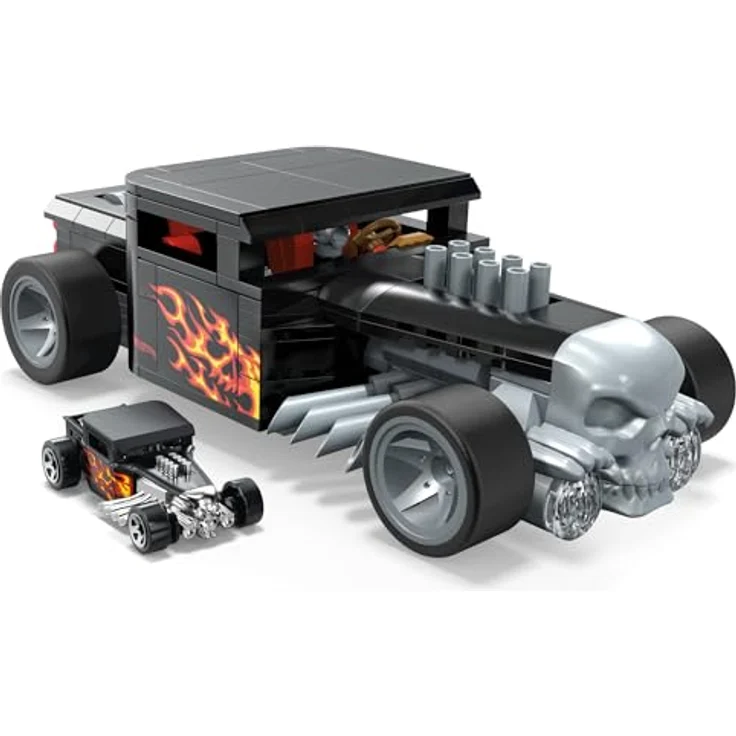 MEGA Hot Wheels Showcase Bone Shaker, Sammlerset im Maßstab 1:24 mit Die-Cast-Auto und 334 Bausteinen, ab 13 Jahren, HRY17 – Bild 4