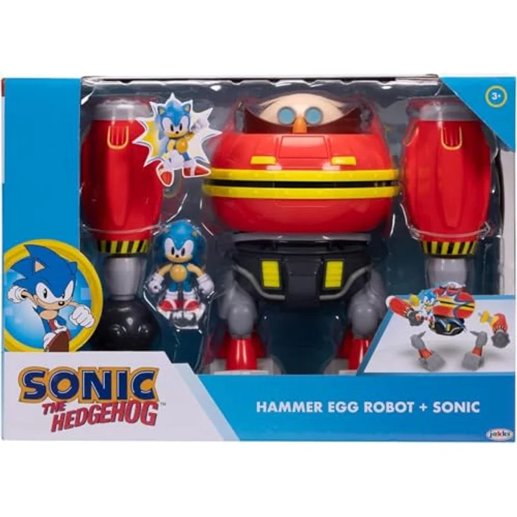 Sonic The Hedgehog – Riesiger Eggman-Roboter-Kampfset, 23 cm Spielset mit Sonic-Figur und projektilschießenden Kanonenarmen, offiziell lizenziert von Jakks Pacific – Bild 5