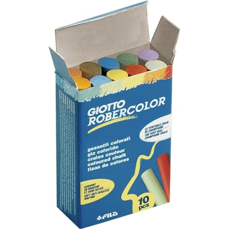 GIOTTO Robercolor Tafelkreide, 10 Stück in verschiedenen Farben (grün, rot, braun, hellgrün, lila, orange, rosa, hellblau, blau) – Bild 2