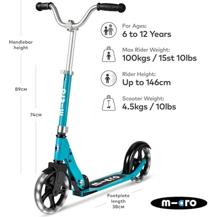 MICRO micro Cruiser LED, Kinderroller ab 5 Jahren mit LED Rollen, höhenverstellbarem V-Lenker, direkt vom Hersteller – Bild 2