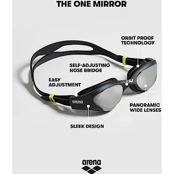 Arena Unisex – Erwachsene Schwimmbrille The One Mirror, Silver-Black-Black, TU – Bild 3