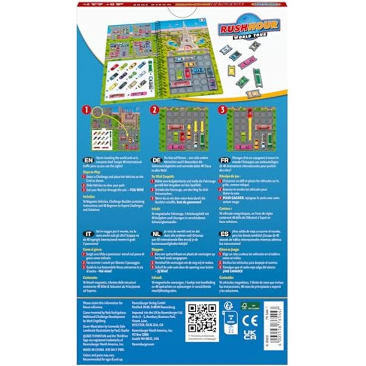 Thinkfun® Rush Hour® World Tour, magnetisches Reise-Denkspiel mit internationalen Sehenswürdigkeiten – Bild 5