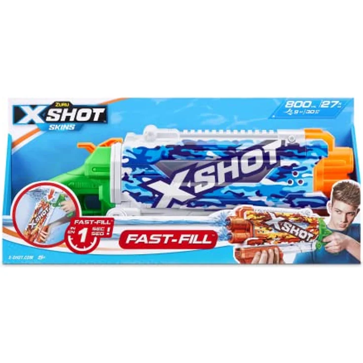 ZURU XShot Skins Wasserpistole, Pump Action mit Fast Fill Technologie, 1 Stück – Bild 3
