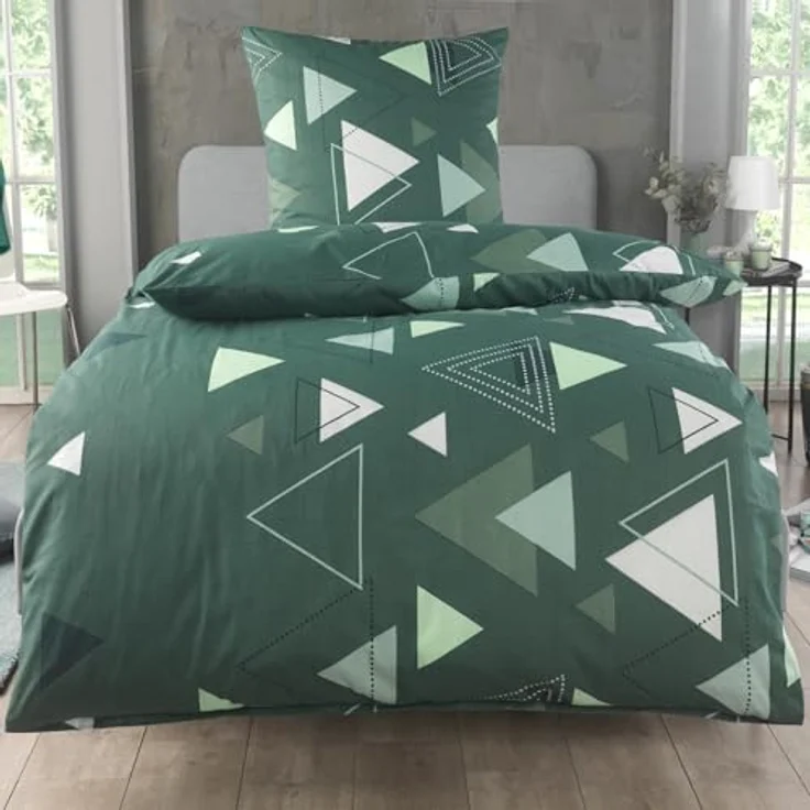 MALIKA Bettwäsche Set 155x220 cm, Renforcé Baumwolle, Oeko-TEX, allergikerfreundlich, elegantes Rot, mit Reißverschluss – Bild 1