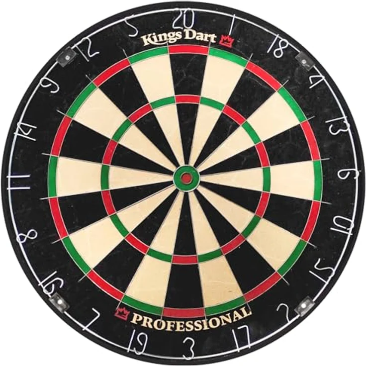 Kings Dart Steeldartscheibe Professional, Ø 45 cm aus Sisal mit präzisem Messerklingenstahl Spider, inklusive Wandaufhängung – Bild 1