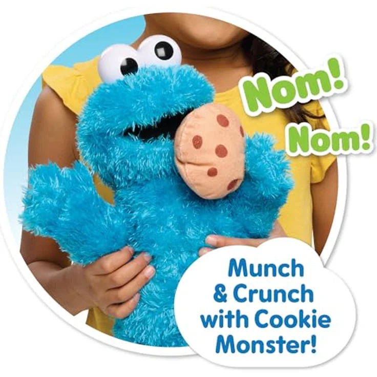 Just Play Ltd. Sesamstrasse - Krümel Monster Plüschfigur, kitzliges Monster mit Mampfgeräuschen, blau – Bild 3