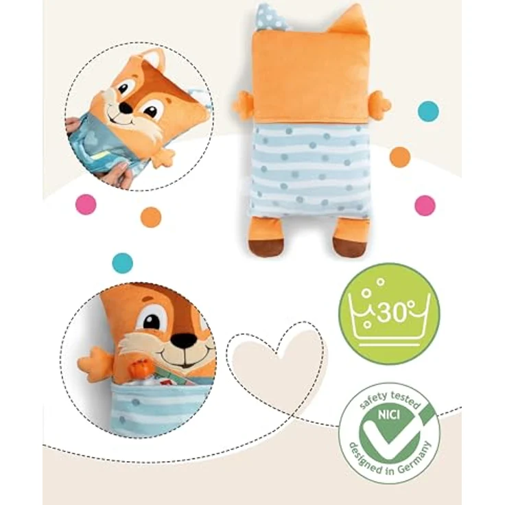 NICI Cosidoo Fuchs, Wendekuscheltier mit Stauraum, 30x20cm, orange, für spielende und kuschelnde Kinder – Bild 3