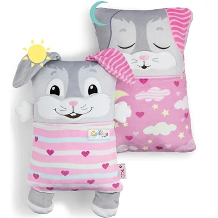 NICI Cosidoo Kuscheltier Hase mit Wendefunktion, 30x20cm, grau – Weiches Plüschtier mit Stauraum für Schätze, ideal zum Kuscheln und Spielen für Zuhause und unterwegs – 62294 – Bild 1