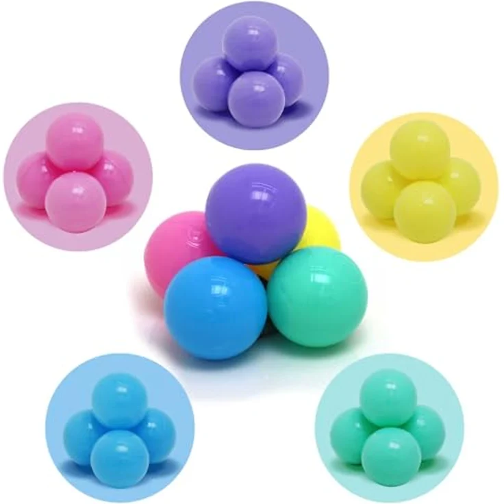 LittleTom Ab Null: 50 Bunte Bälle für Bällebad Baby Spielbälle 5,5cm - Indoor Outdoor Spielzeug für Spielzelt Spieltunnel Bällebad Kinder Plastikbälle Klein - Babyspielzeug Bällchenbad für Babys – Bild 4