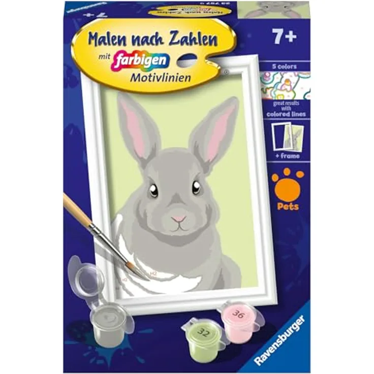 Ravensburger Malen nach Zahlen 23757 - Niedliches Kaninchen - Kinder ab 7 Jahren
