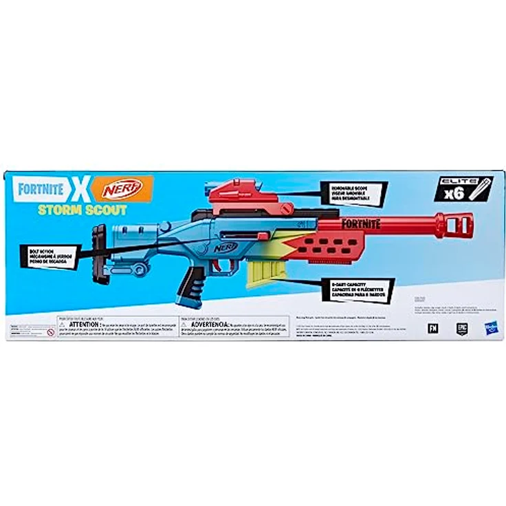 Nerf F8346 Fortnite Storm Scout Blaster, Scope, Clip, 6 Elite Darts, Bolt Action – Bild 3