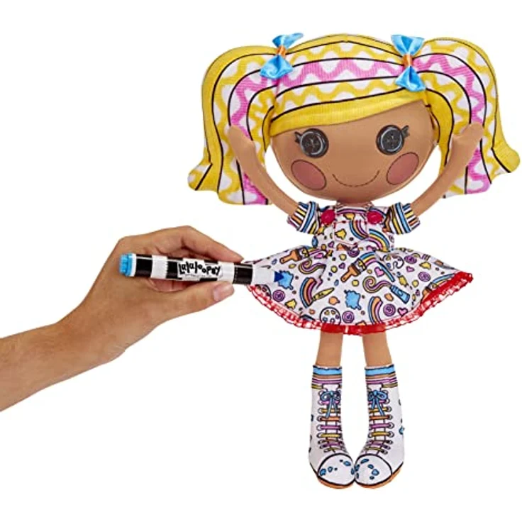 Lalaloopsy Spot Splatter Splash, kreative Künstlerpuppe mit abwaschbarer Malfunktion, 33 cm, inkl. wiederverwendbarem Haus-Spielset und Filzstiften – Bild 3