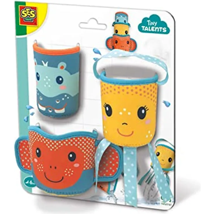 SES Creative 13123 Badewannen-Becher Neopren, Diverse Farben