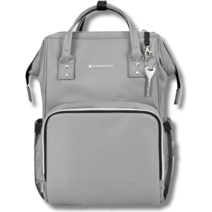Kikka Boo Wickeltasche Siena, Rucksack mit Wickelunterlage, einstellbare Grifflänge, grau hellgrau, wasserabweisend, mit Seitentaschen und Organisationstaschen – Bild 3