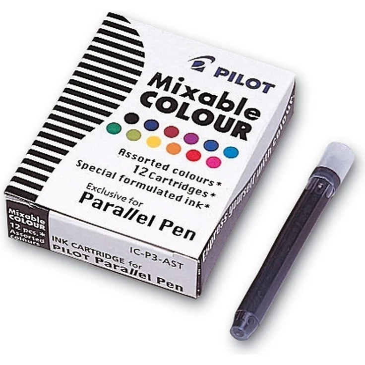 Pilot Pen Füllhalter, Tintenpatrone für Kalligrafie-Stift Parallel Pen, 12 Stück/Schachtel, verschiedene Farben – Bild 1