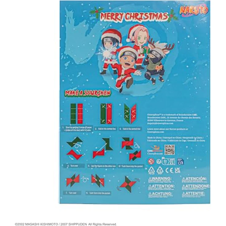 Cinereplicas Naruto Adventskalender 2025, Offiziell lizenziertes Set mit 24 Überraschungen, inkl. Konoha-Stirnband und Shinobi-Notizbuch – Bild 2